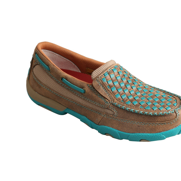 Twisted X Shoes - Twisted X Womens Size US 9.5 M Bomber Turquoise Checker Driving Mocs WDMS006